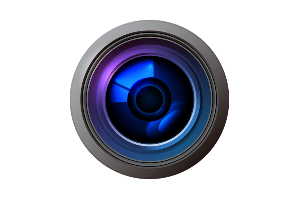 obiettivo fotocamera simbolo di riprese video professionali